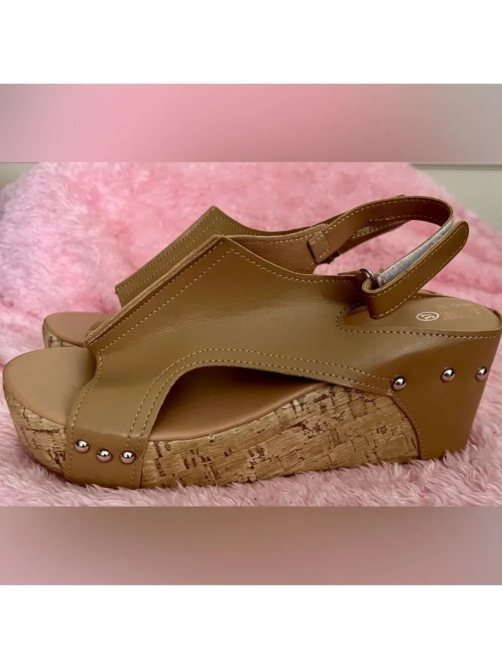 Stylish Wedge Sandals in Caramel - Picture 9 of 15
